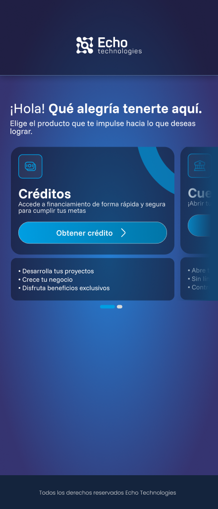 ACTIVA app — onboarding home screen