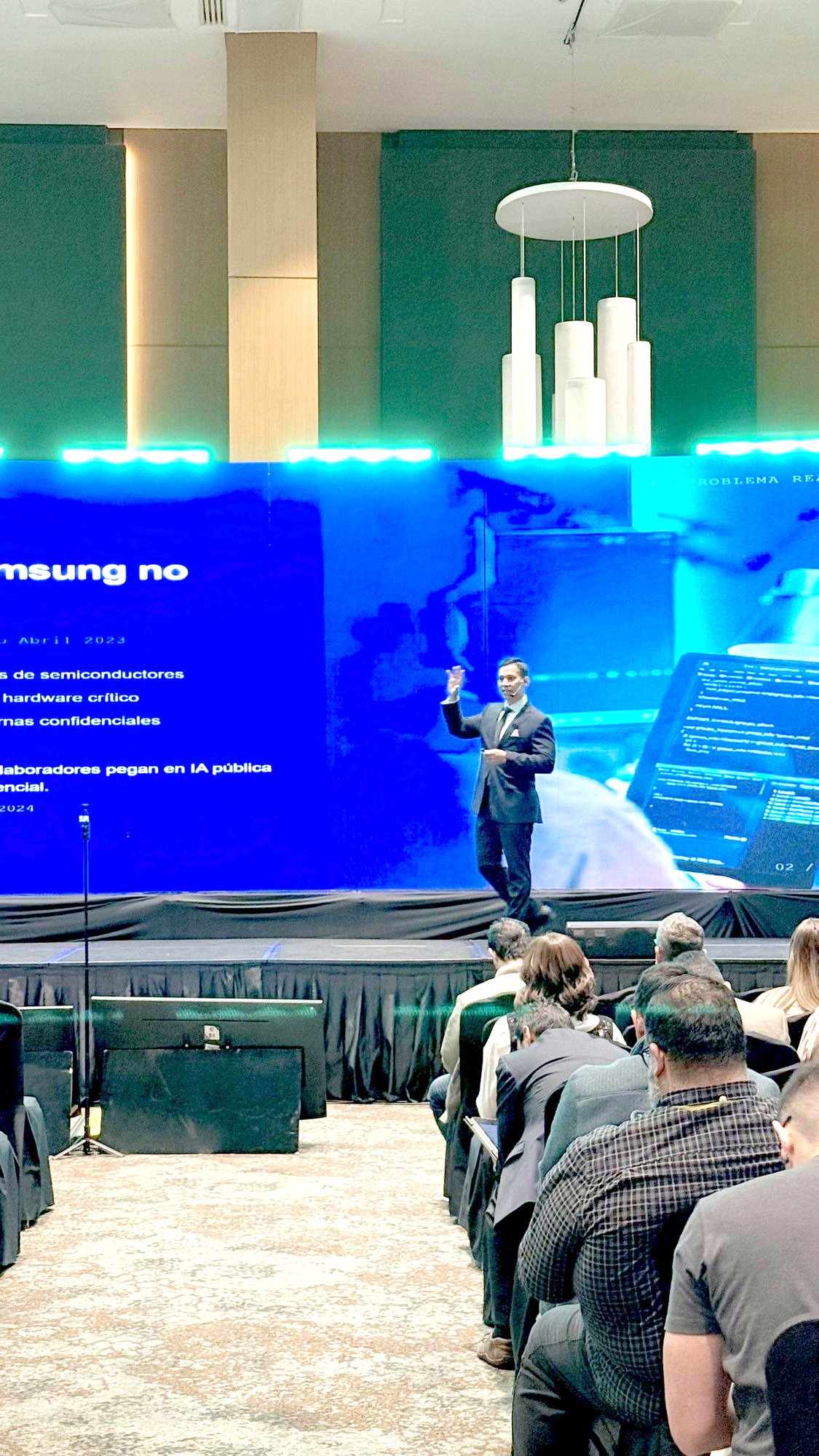 Keynote on the risk of using public AI with confidential data - Samsung 2023 case